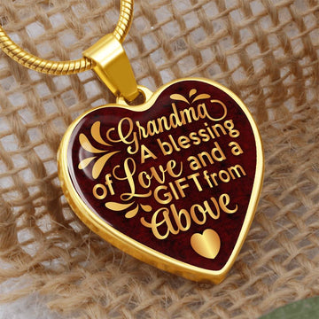 Grandma a Blessing Heart Pendant