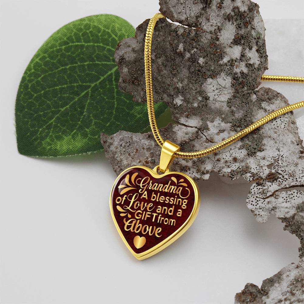 Grandma a Blessing Heart Pendant